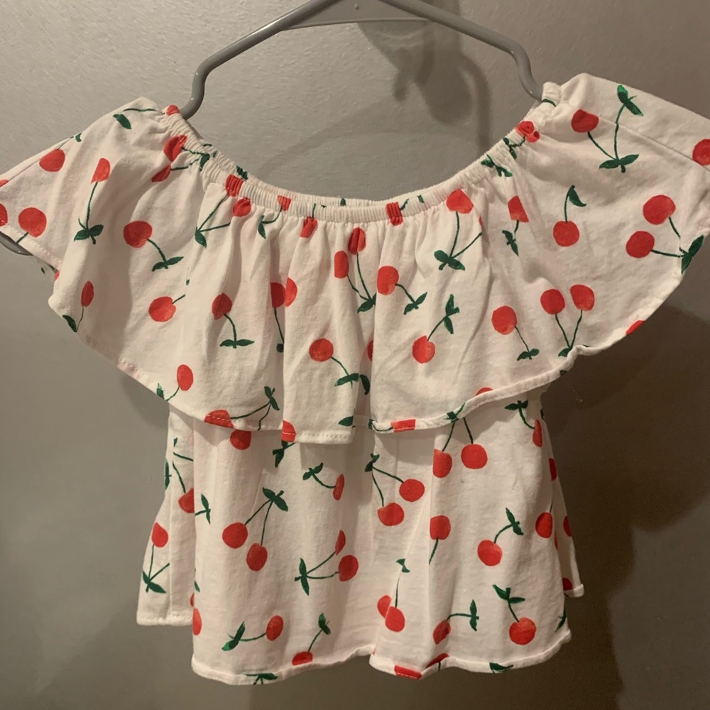 Cherry Off the shoulder blouse